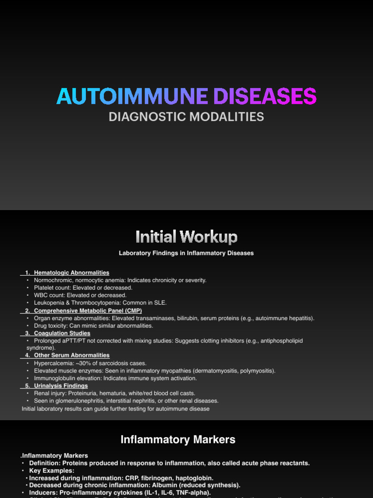 Autoimmune Disease Diagnostic Tests | PDF | C Reactive Protein | Hematology