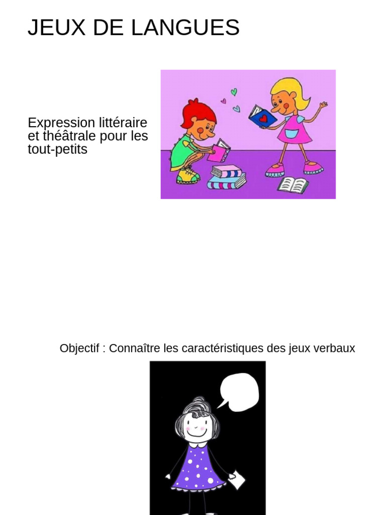Jeux verbaux pour enfants : créativité et langage | PDF | Rime dans la poésie | Linguistique