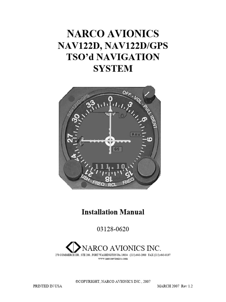 NARCO NAV122D Installation Manual PDF Electrical Connector