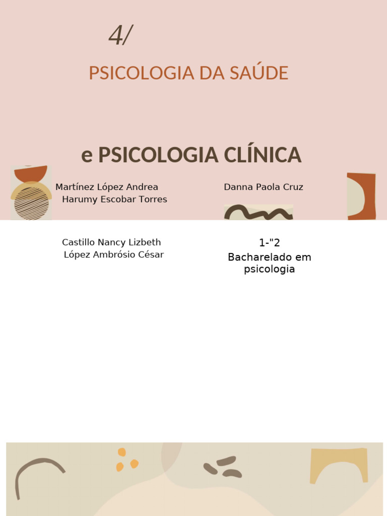 Psicologia da Saúde e Clínica: Definições e Aplicações | PDF ...