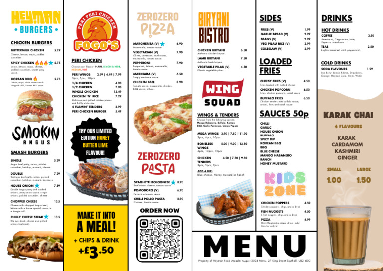 Heyman Food Arcade Menu Highlights | PDF | Sauce | Pickling