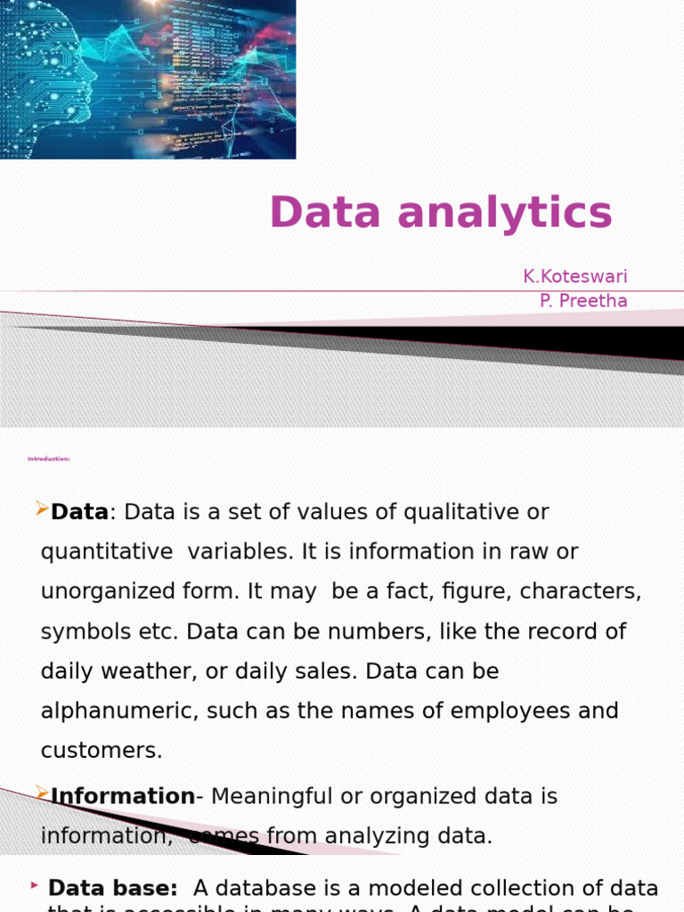 Understanding Data Analytics Essentials | PDF | Analytics | Data Analysis