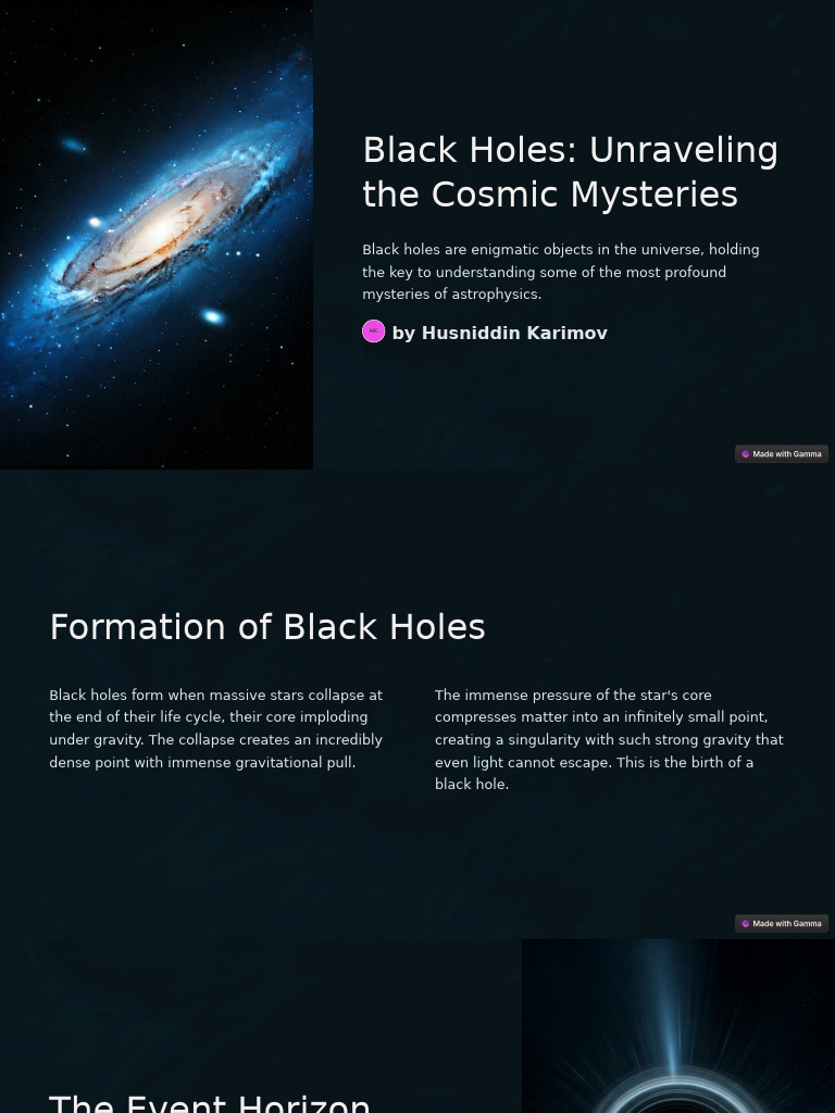 Black Holes Unraveling The Cosmic Mysteries | PDF | Black Hole | Gravity