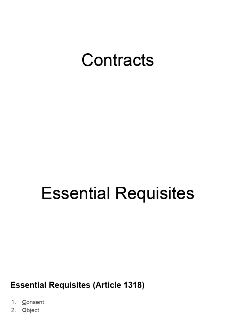 Essential Requisites of Contracts Explained | PDF | Private Law ...