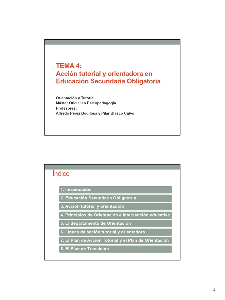 Tema 04. Acción Tutorial y Orientadora en ESO | PDF | Evaluación ...