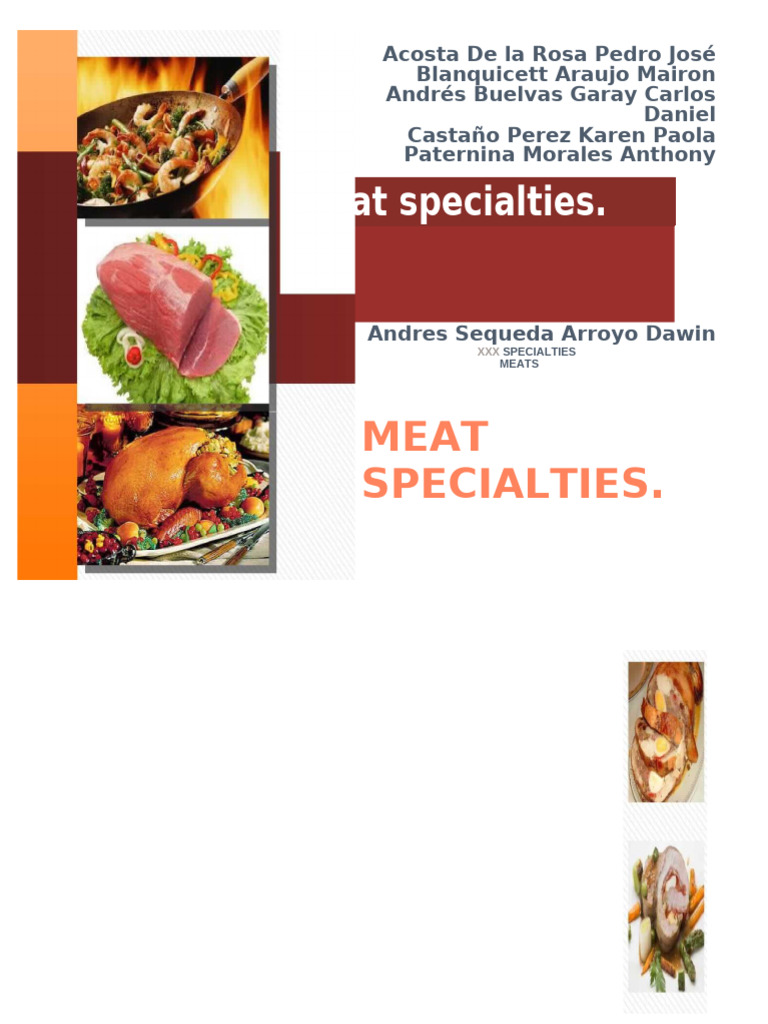 Meat Specialties Preparation Guide | PDF | Turkey Meat | Pasta