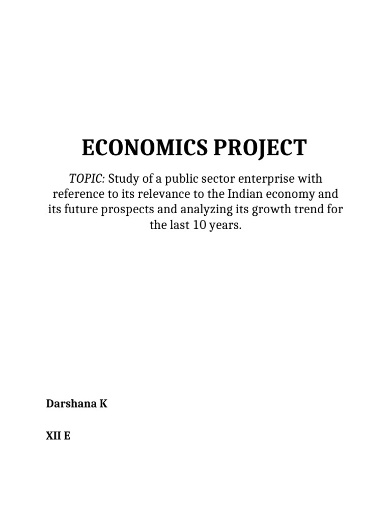 ECONOMICS PROJECT draft Darshana | PDF | Renewable Energy | State Owned ...