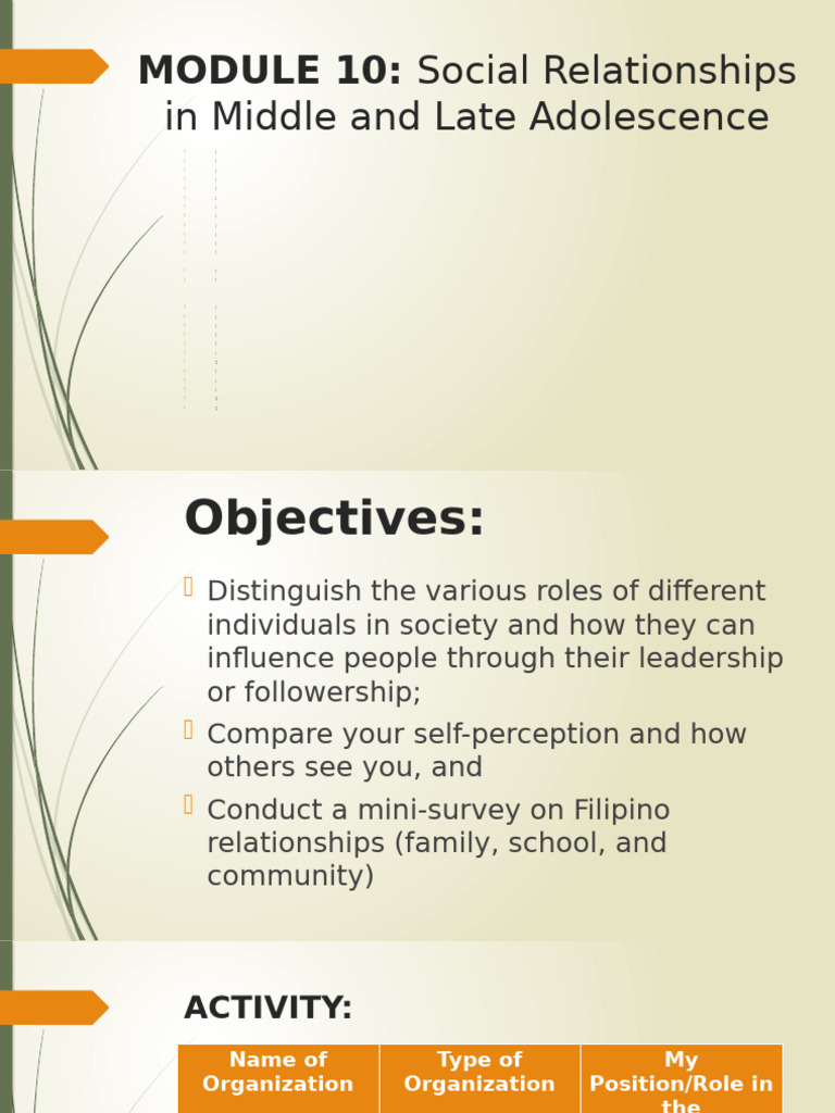 Social Relationships in Adolescence | PDF | Leadership | Servant Leadership