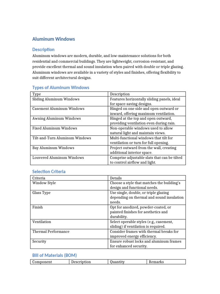 Aluminum Windows | PDF | Window | Building Insulation