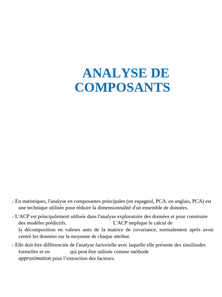 Analyse en Composantes Principales | PDF | Analyse en composantes ...