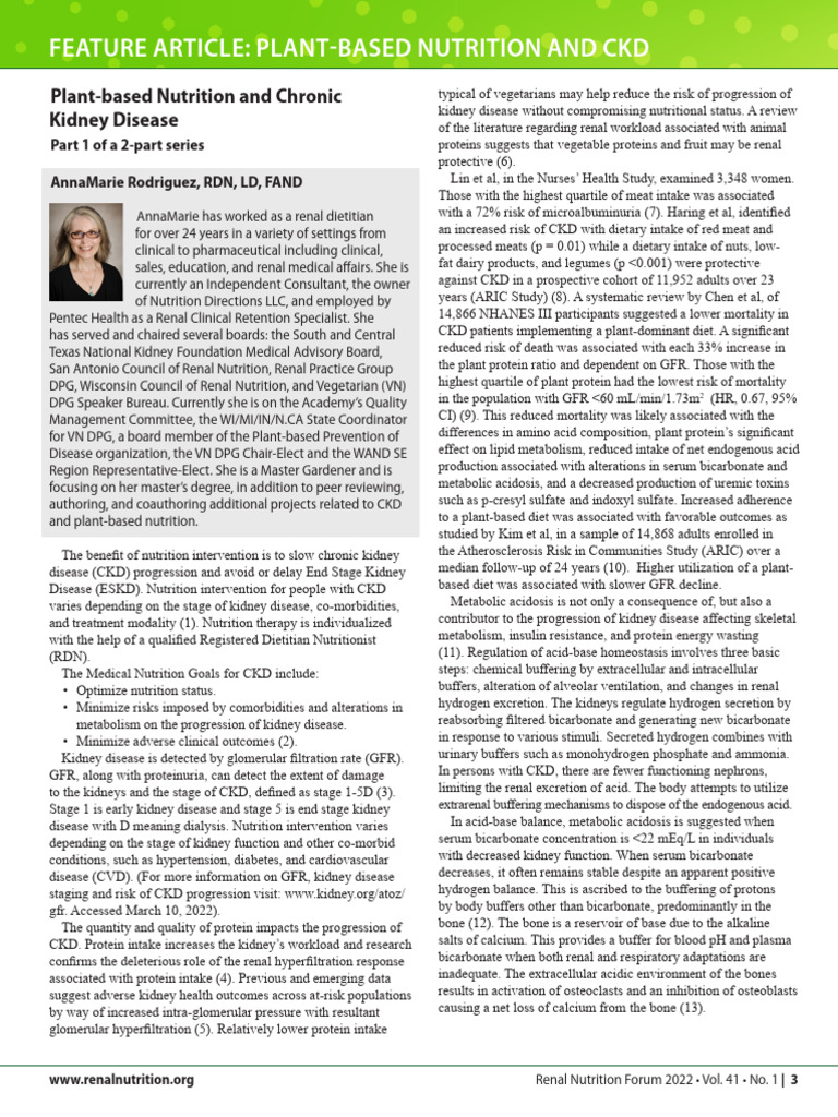 Plant-Based Nutrition for CKD Management | PDF | Chronic Kidney Disease ...