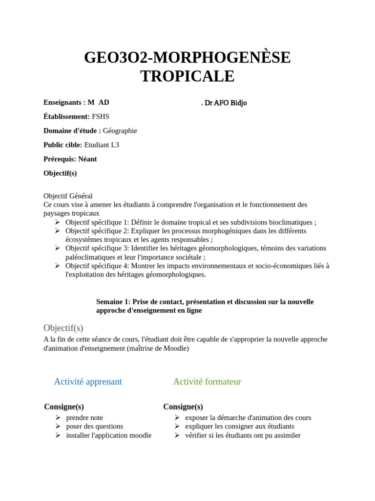 Morphogenèse des paysages tropicaux | PDF | Sol (pédologie) | Désert