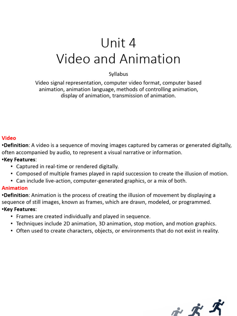 Video and Animation Syllabus Overview | PDF | Video | Data Compression