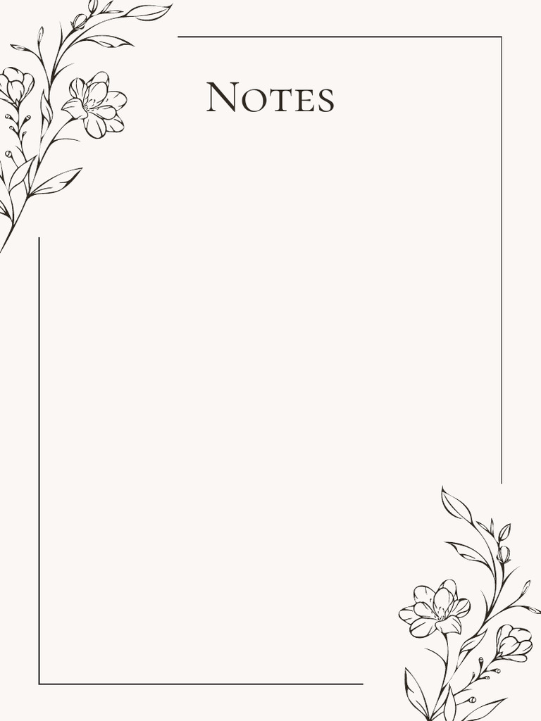 Beige Floral Notes Page Border - 20250118 - 011652 - 0000 | PDF