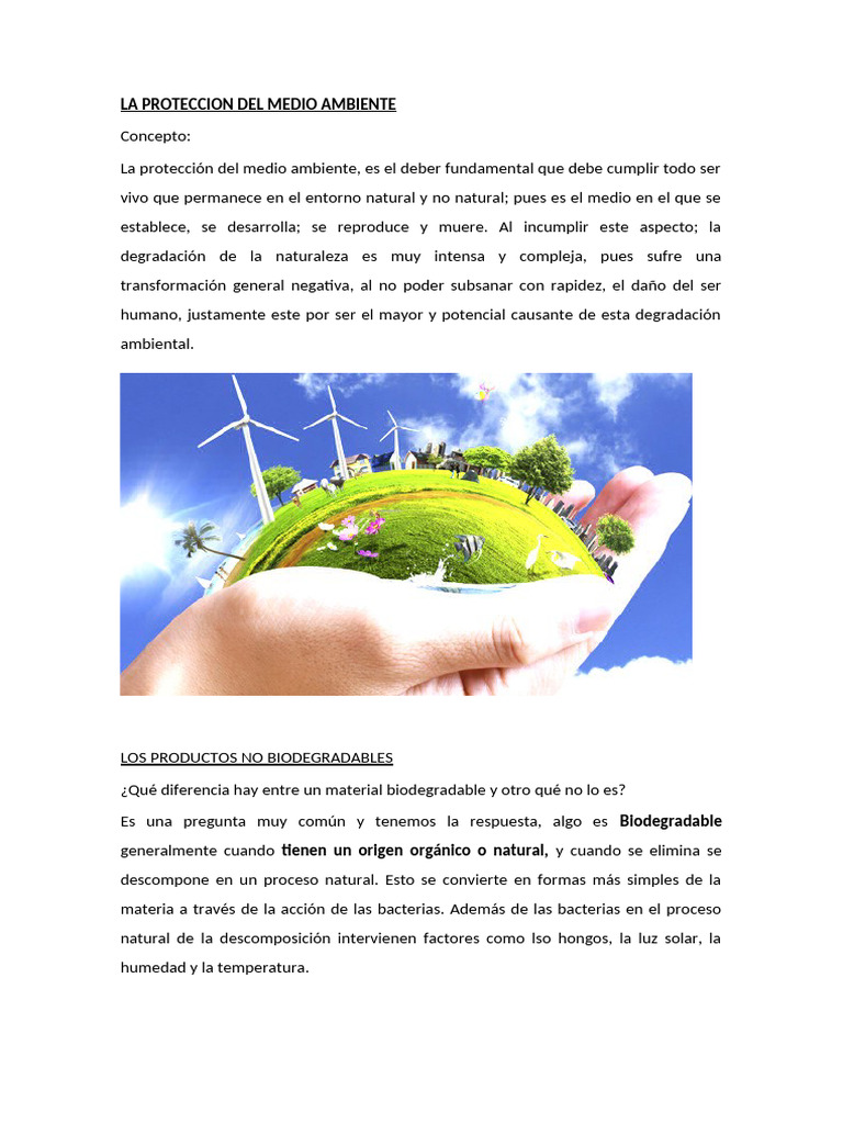 Protección del Medio Ambiente y Desechos | PDF | El plastico ...