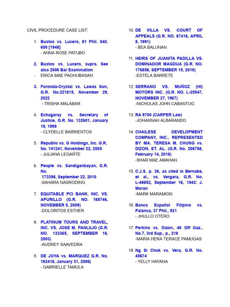 Civil Case Listings in the Philippines | PDF