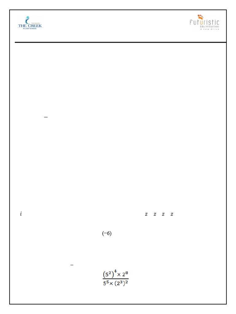 Grade7math Ch11exponentsandpowersworksheet | PDF