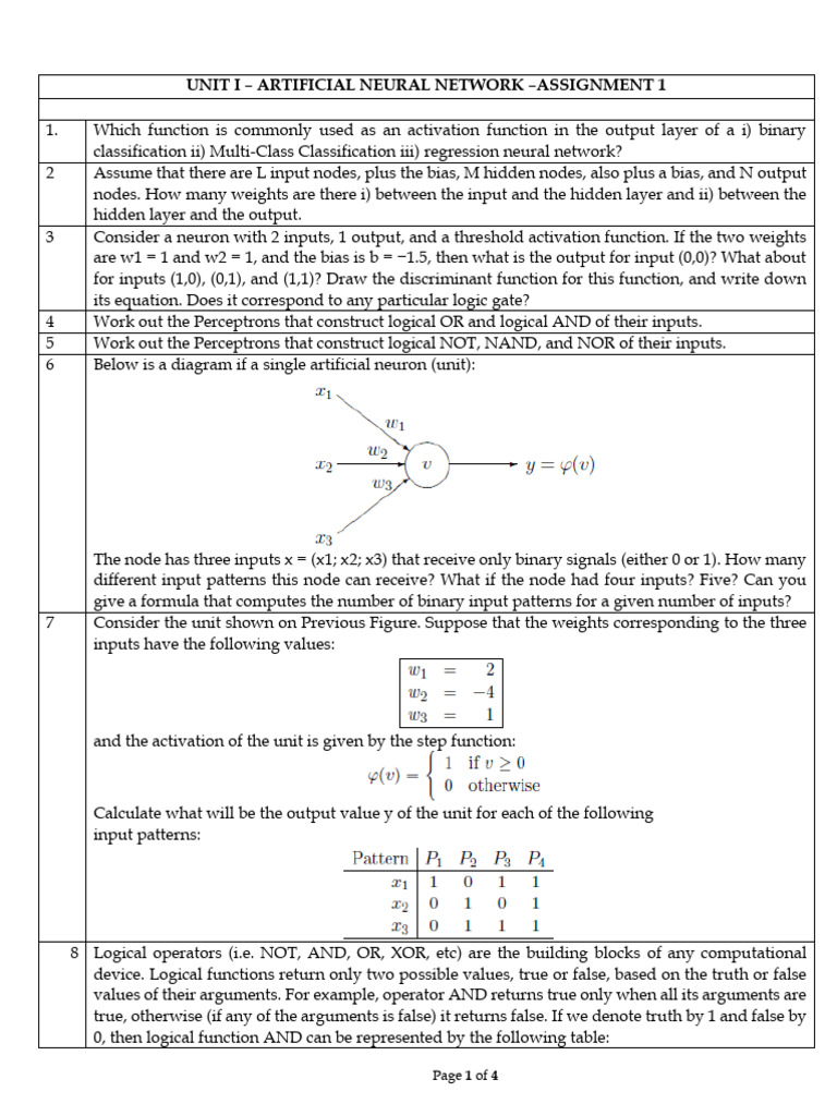 Neural Network Concepts and Exercises | PDF | Artificial Intelligence ...