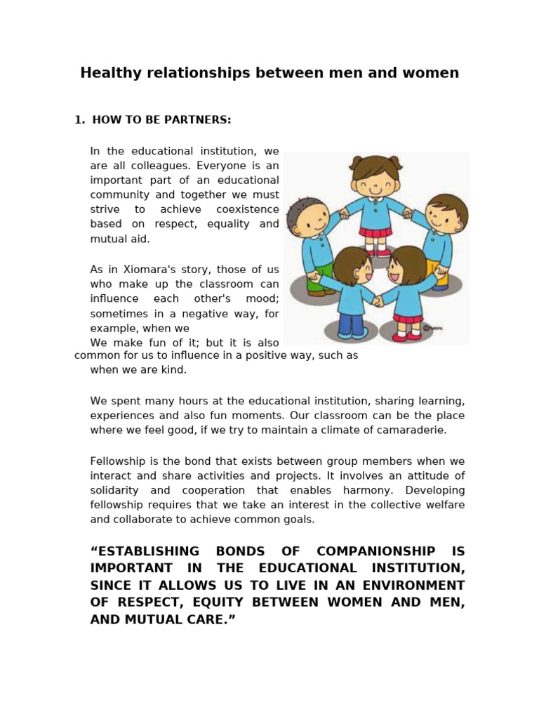 Healthy Relationships Between Women and Men | PDF | Love ...