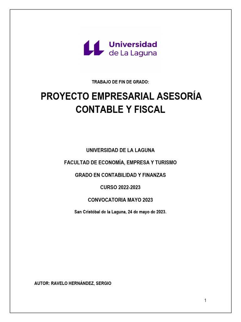 Proyecto Empresarial Asesoria Contable y Fiscal | PDF | Contabilidad ...