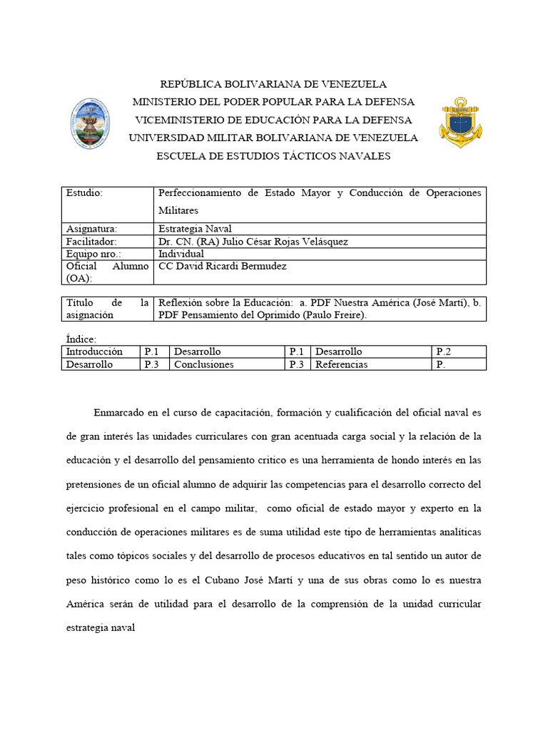 Educación y Estrategia Naval en América | PDF