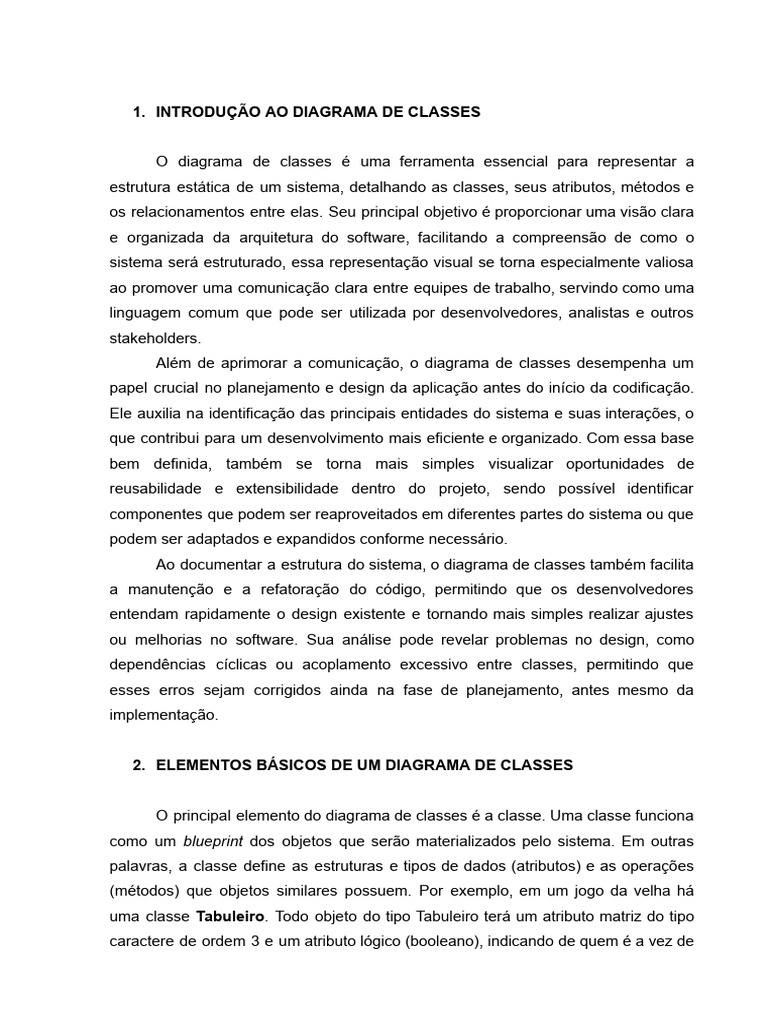 Diagrama de Classes: Estrutura e Funções | PDF | Método (programação de ...