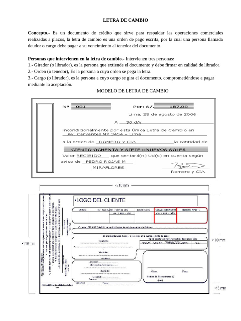 Documentos Comerciales: Letra, Cheque y Más | PDF | Cheque | Pagaré