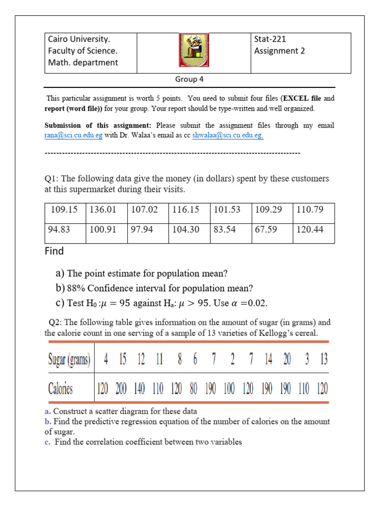 Stat-221 Assignment 2 Overview | PDF