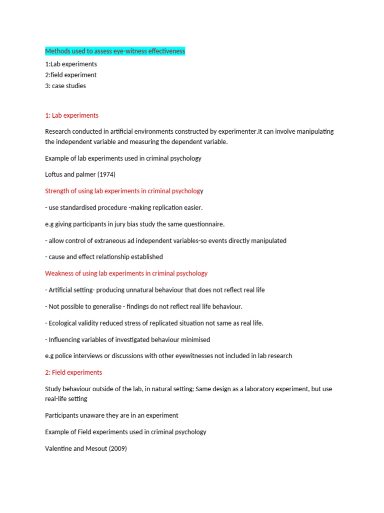 Forensic Psychology Research Methods | PDF | Sampling (Statistics ...