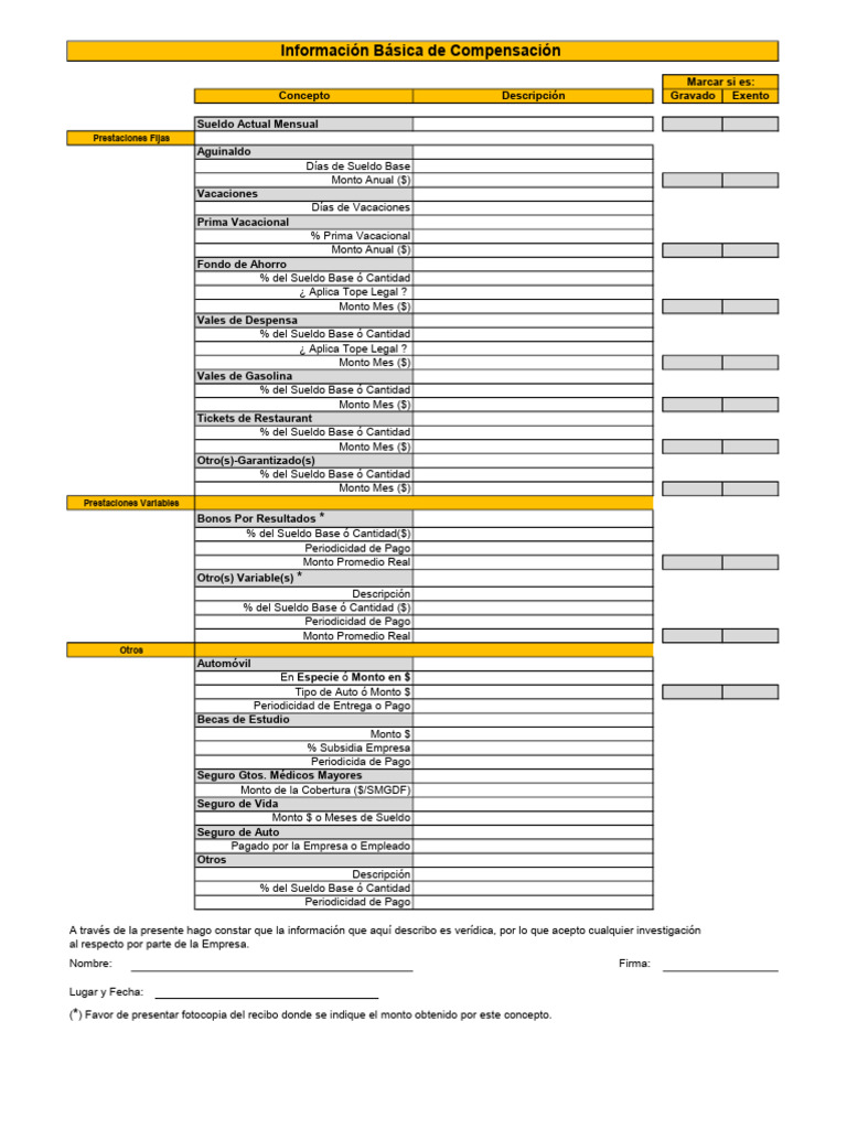 Formato de Compensación (1) (1) | PDF | Economias