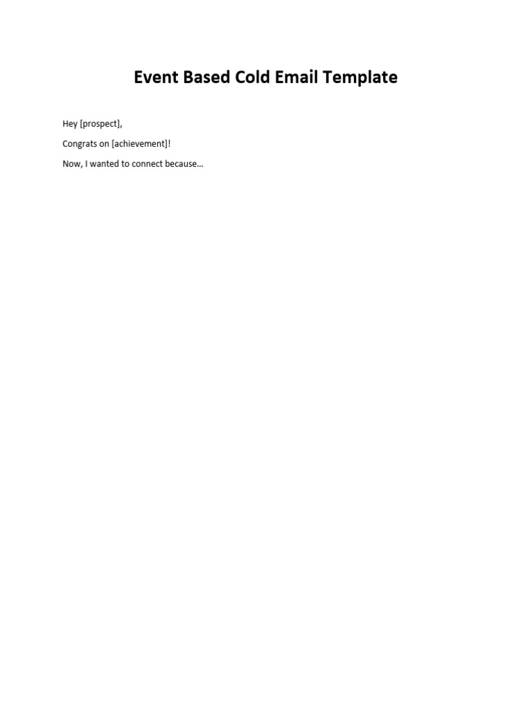 Private Equity Cold Email Template