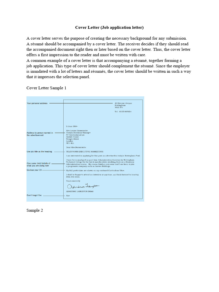Cover Letter and Resume | PDF | Résumé