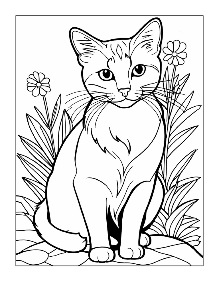 Coloring Pages For Children Cats 48276 | PDF