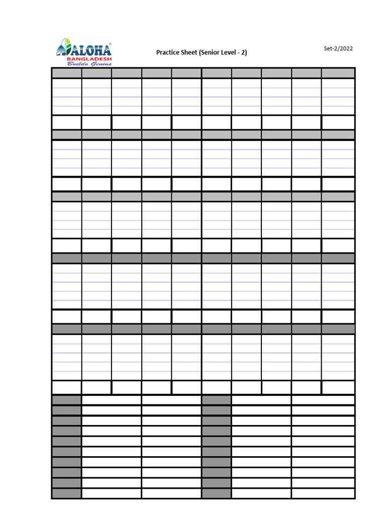 Senior Level Math Practice Sheet | PDF