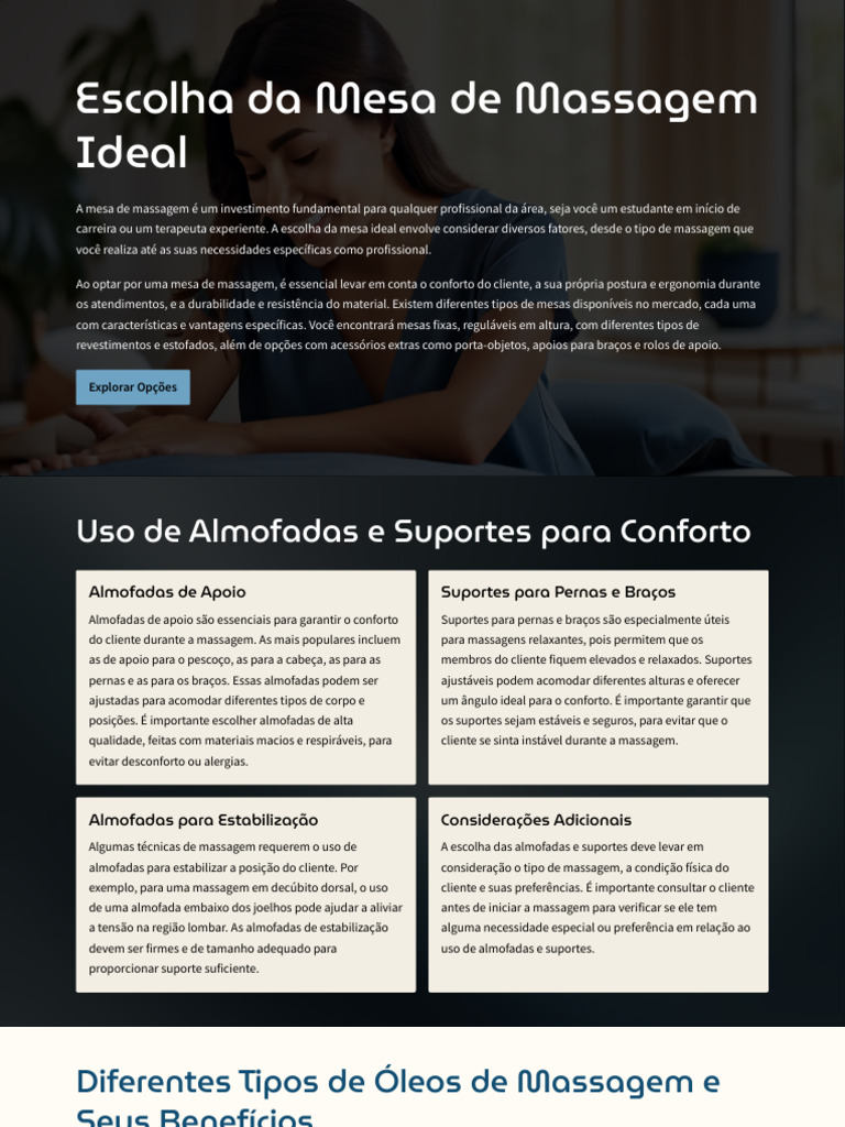 Guia Completo para Mesa de Massagem | PDF | Massagem | Músculo