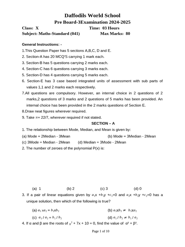 Preboard3stdmathsfinal Pdf Mathematical Concepts Mathematical Objects