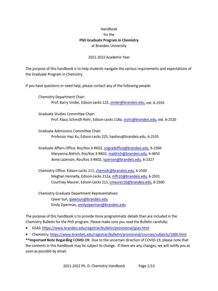 Chemistry GSC Handbook With Appendices 211012 Wa2 | PDF | Thesis ...