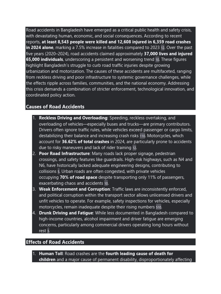 Road accident | PDF | Traffic Collision | Road Traffic Safety