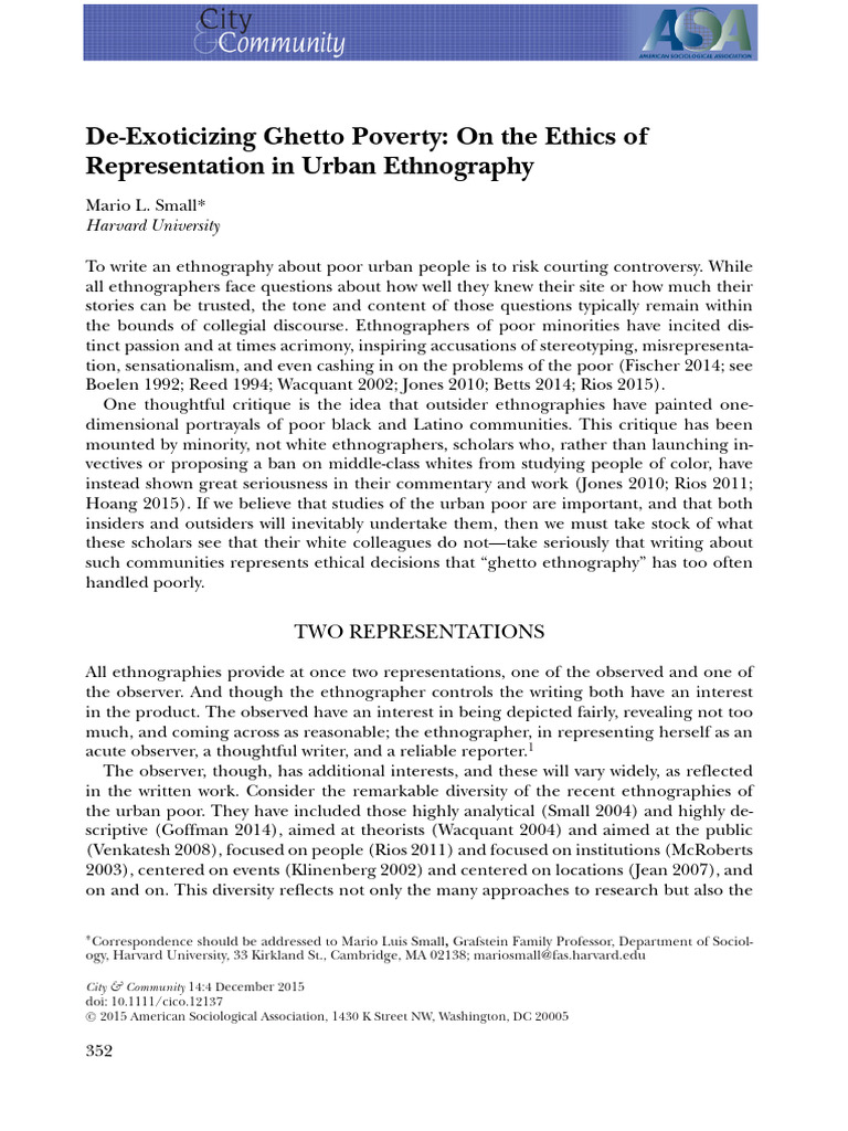 Ethics of Urban Ethnography Representation | PDF | Ethnography | Empathy