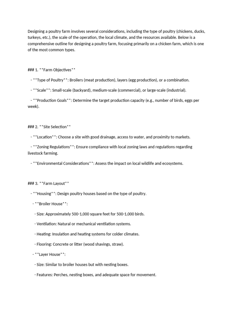 Poultry Farm Design Guide: Key Considerations | PDF | Poultry Farming