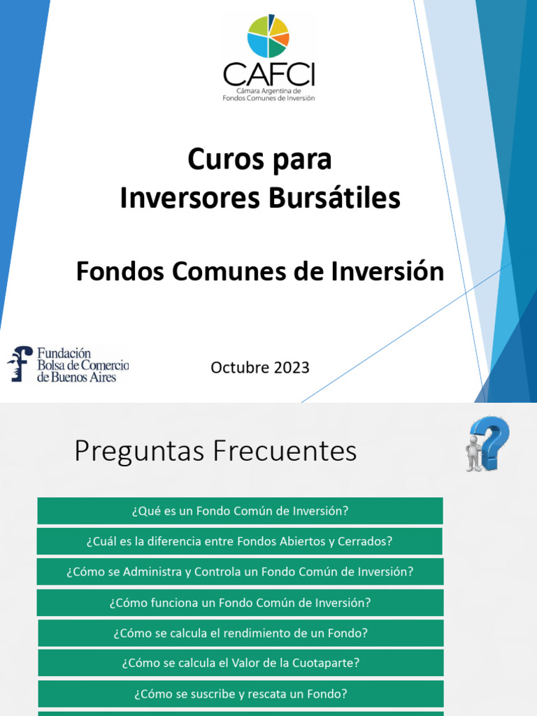 Clase 9 - Fondos Comunes de Inversion | PDF | Portafolio (Finanzas ...