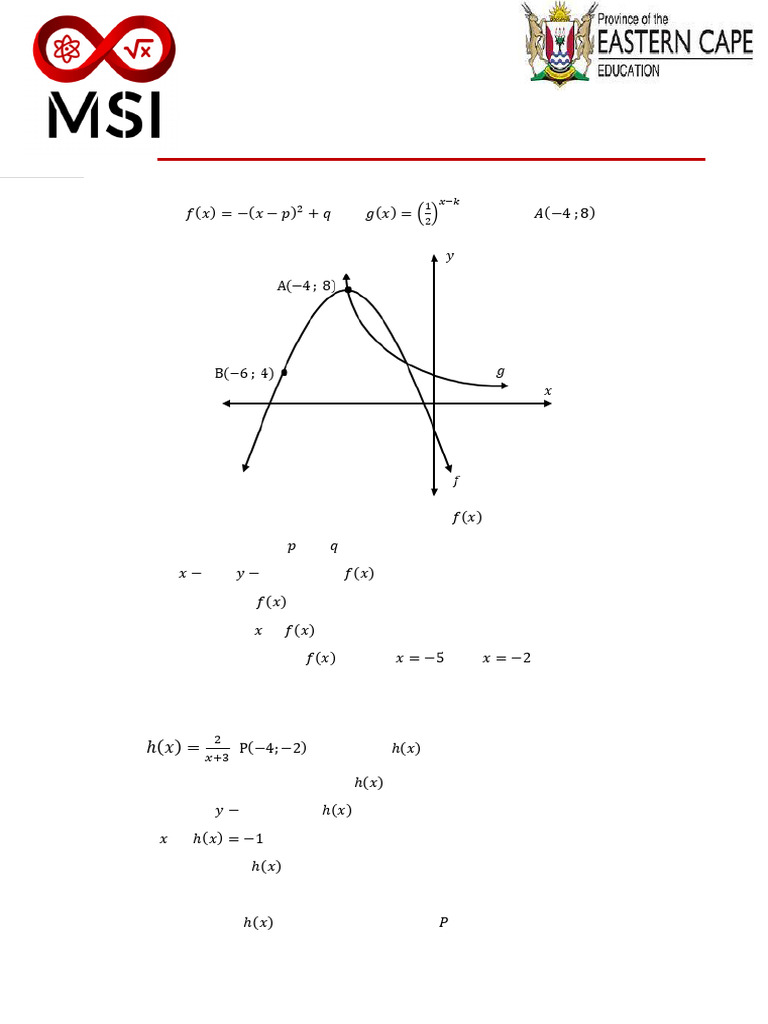 Grade 12 Functions Topic Test | PDF