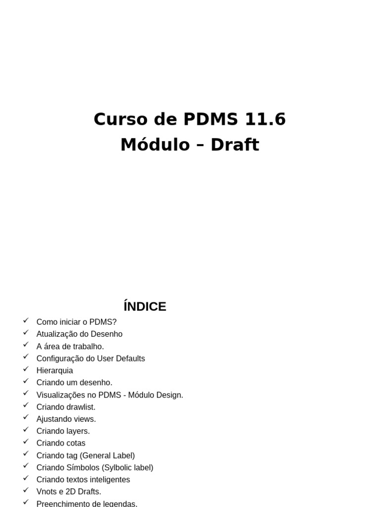 Guia de Uso do PDMS 11.6 Draft | PDF | Auto Cad | Janela (informática)