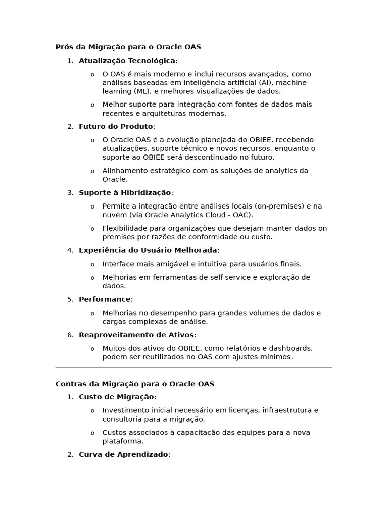 Prós Da Migração para o Oracle OAS | PDF | Computação em nuvem ...
