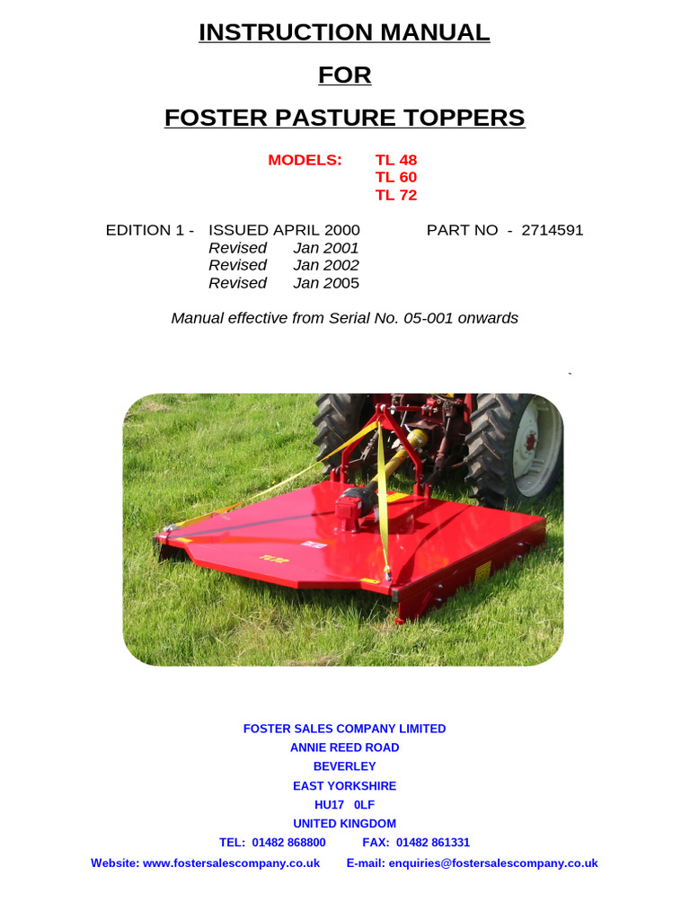 Foster Topper Parts Manual | PDF