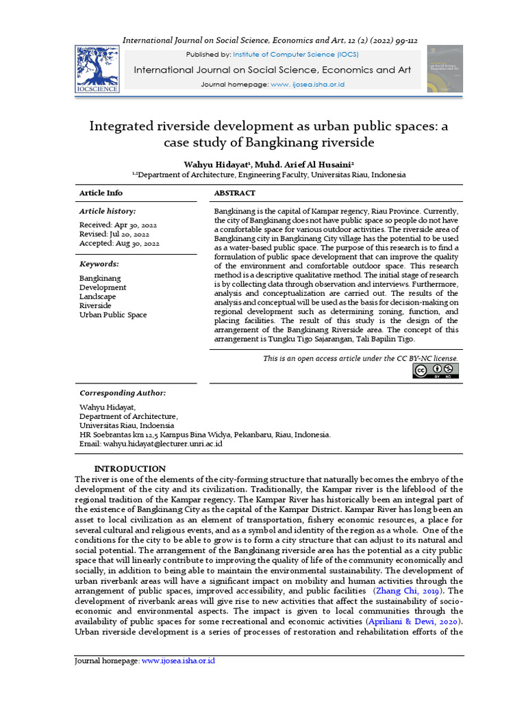 Bangkinang Riverside Urban Development | PDF | Road | Sustainability