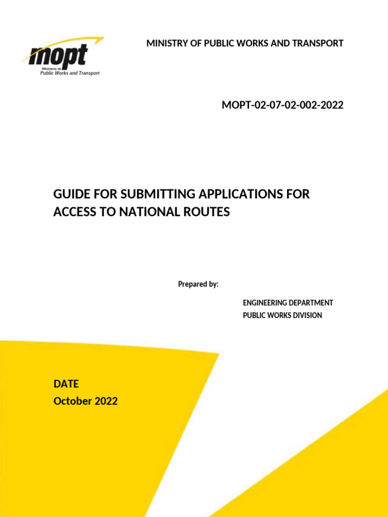 Access Application Guide for National Routes | PDF | Road | Lane