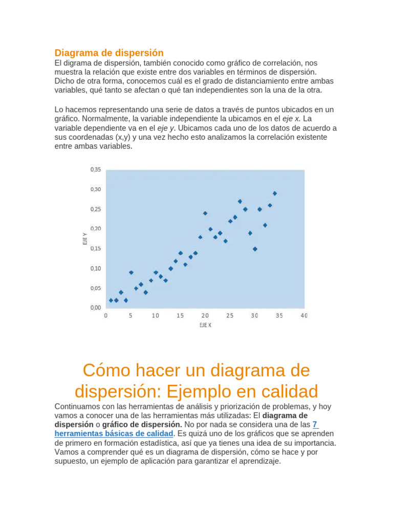 Cómo Hacer un Diagrama de Dispersión | PDF | Dispersión estadística ...