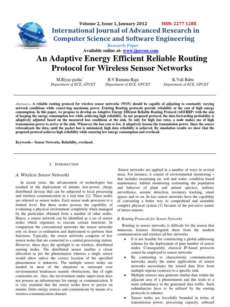 An Adaptive Energy Efficient Reliable Routing Protocol For Wireless ...