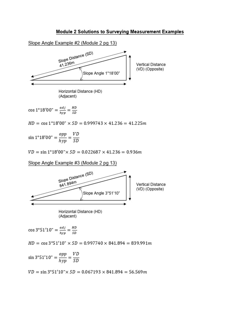 Module+2+Solutions+to+Surveying+Measurement+Examples | PDF | Slope ...